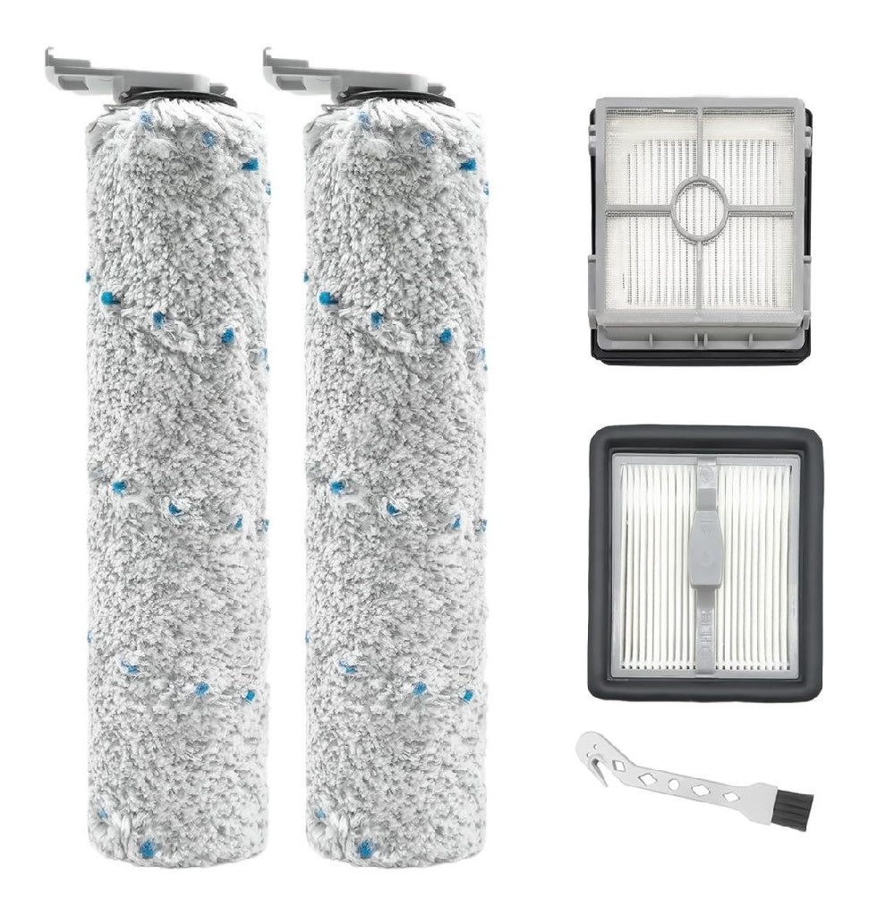 rouleau a Brosse filtre pour Bissell CrossWave X7 Plus Cordless Pet X7 Pro Pet 2955N3479N aspirateur sec ainsi que humide pieces de substitut d'accessoires 2 rouleaux de brosse 2 filtres