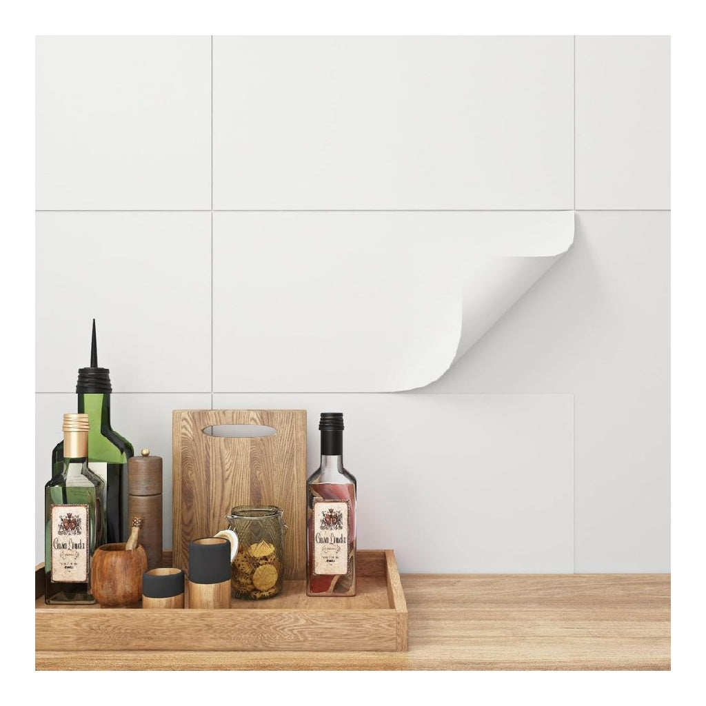 FunStick 15 30x60cm Dalles PVC Adhesives Sol Blanc Mat Stickers Carrelage Blanc Adhesif Cuisine Dosseret Autocollant Sol Adhesif Salle du Bain Stickers Muraux Cuisine Blanc Etanche Autocollant Mural